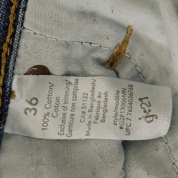 Designer Blue Jeans Men's Size 36x32 Medium Wash Straight Slim Fit - Picture 10 of 11